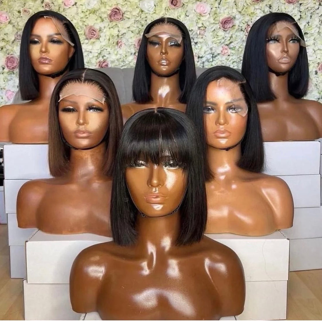 13x6, 13x4 Lace frontale et 5x5, 4x4 Lace Wig Perruque bob 100% cheveux humains  vierges brésiliens. Elles sont très pratique à porter et sublimissimes. Parfaites pour les maman speed fashionista, les workings girls et les flemmardes. 