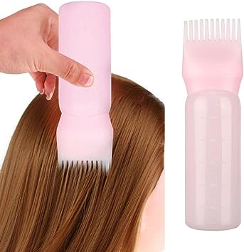 120 ML applicateur de Bouteille de Teinture ou de soin pour Cheveux avec Brosse graduée Peigne Racine Die Couleur de Cheveux 1 pièce Rose Attractive Processed