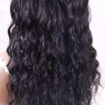 Water Wave Bandeau Perruques Cheveux Humains 51cm Long Water Curls Perruque de Cheveux Brésiliens Aucun Lace Front Machine Fabriqué pour les Femmes Noires