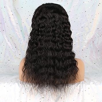 Water Wave Bandeau Perruques Cheveux Humains 51cm Long Water Curls Perruque de Cheveux Brésiliens Aucun Lace Front Machine Fabriqué pour les Femmes Noires