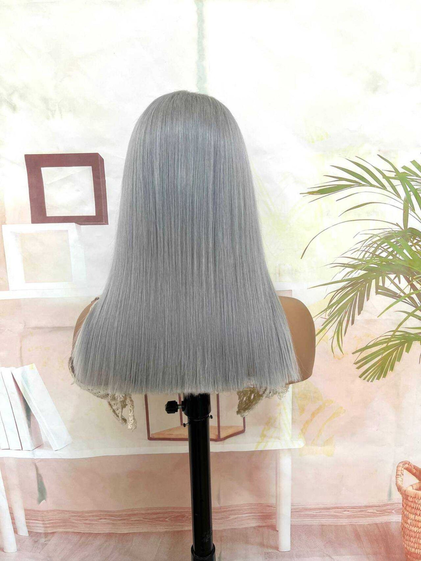 Perruques pour femmes 4x6 Perruques de cheveux humains brésilienne droite grise Lace Front Wig pré-plumée gris argent Remy Hair Wigs Transparent Lace Hair Wigs