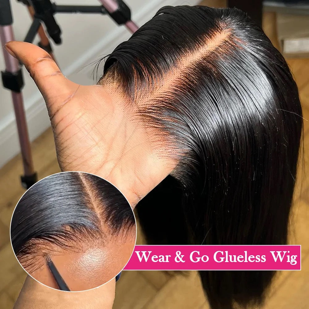 Glueless Wig Human Hair Wear and Go Perruque Pre-Cut Lace Wigs Pre Plucked Natural Hairline 6x4 HD Lace 180% Density 32inch Cheveux humain