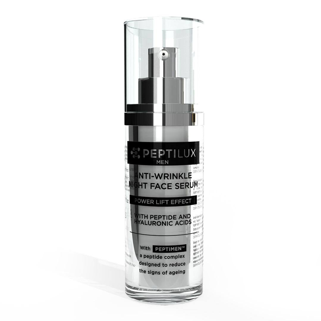 PEPTILUX MEN - SÉRUM DE NUIT ANTI-RIDES POUR LE VISAGE 'POWER LIFT EFFECT' AVEC PEPTIMEN™ - 30 ML     COD.: LUX009