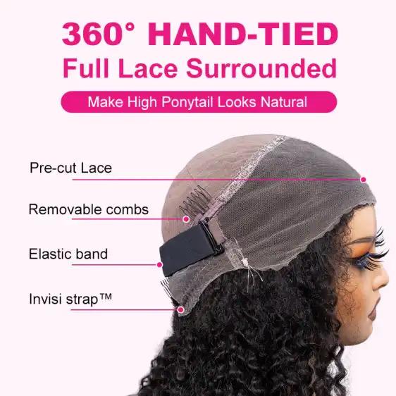 perruques de cheveux humains 360 lace pre coupée  pour femmes perruque brésilienne sans colle pré-épilée 180%-360 perruque en dentelle