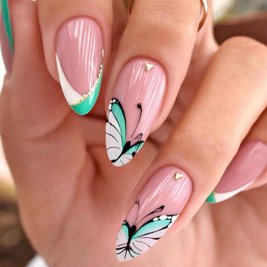 Set de 24 faux ongles prêt à poser avec accessoires