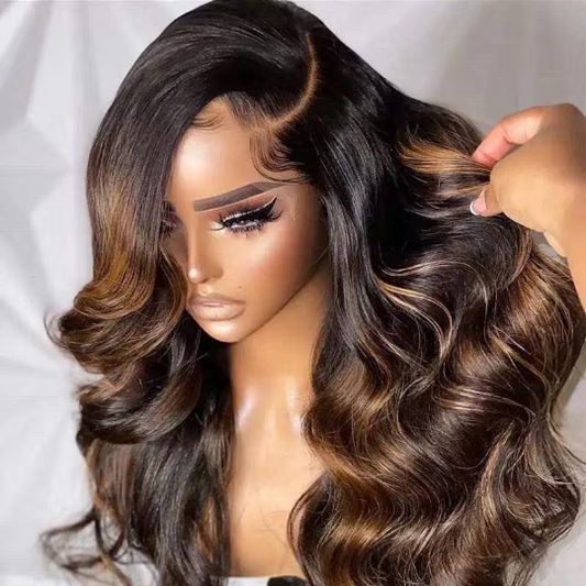 13x4 Lace Wig Perruque Cheveux Humain Ombre Lace Front Perruque Body Wave Human Hair Wig 180% Densité Perruque Femme Naturelle Brésilien