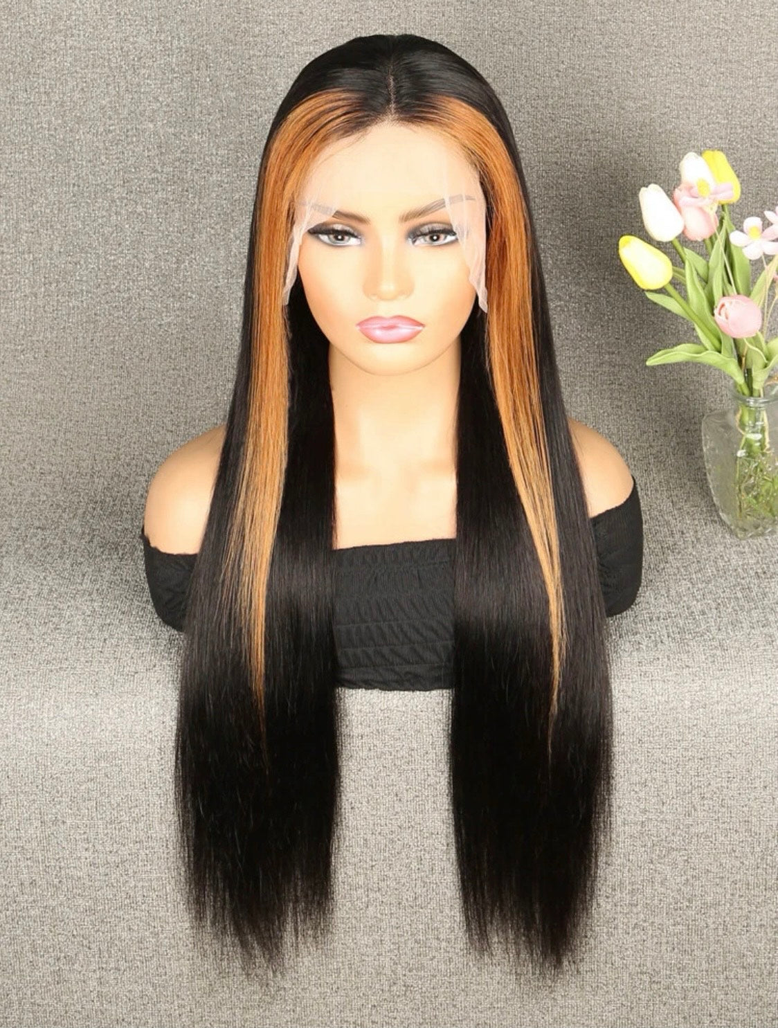 13x4 Lace frontal, Perruque droite